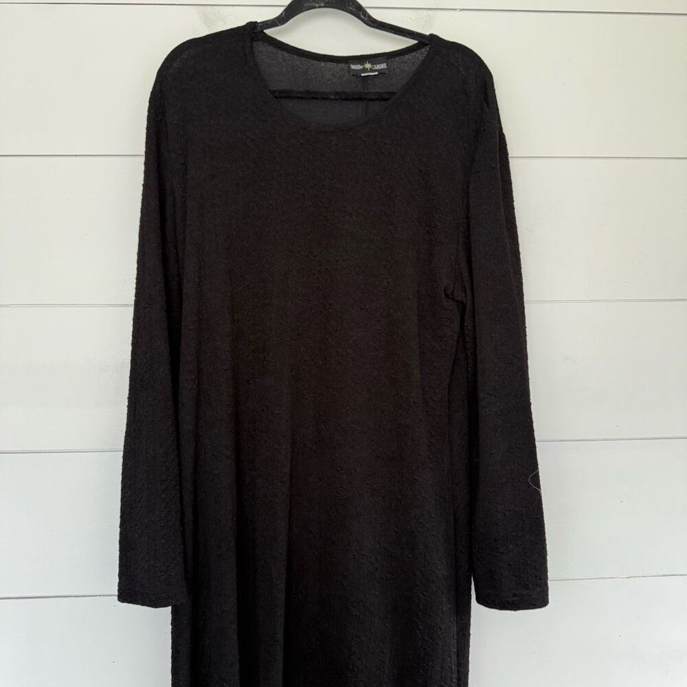 Connie’s Moon light Women’s Large Black LagenLook Dress Stretchy Minimalist